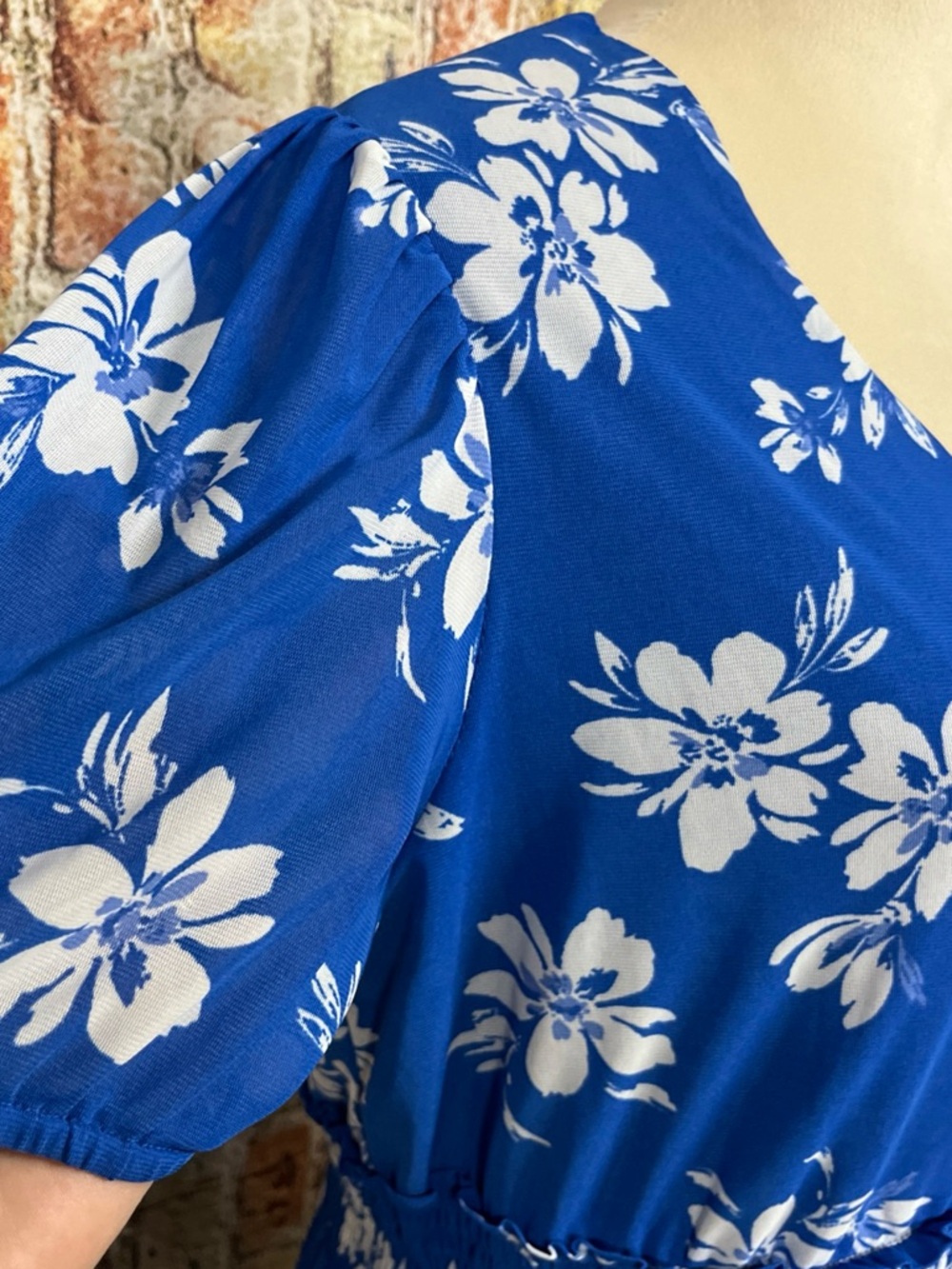 Siren Lily Blue White Floral Maxi Dress Size PXL - Picture 7 of 12